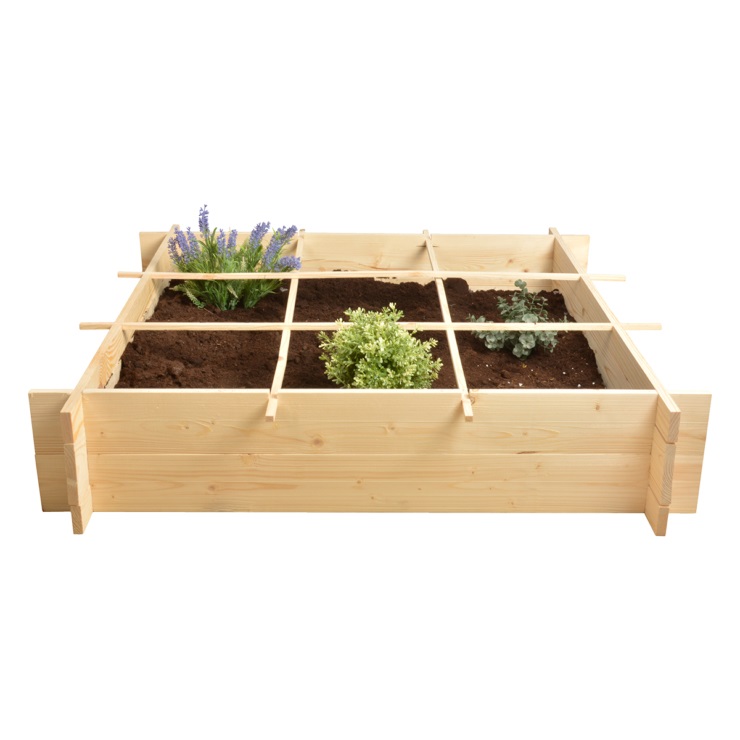 Esschert Design Giardino Quadrato in Legno di Pino - Fioriera Compatta 100x100 cm