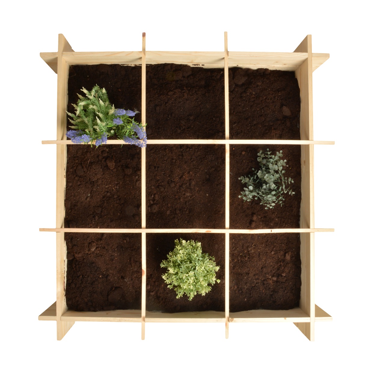 Esschert Design Giardino Quadrato in Legno di Pino - Fioriera Compatta 100x100 cm