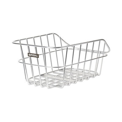 Basil Cestino da Bicicletta Cento Alu Posteriore in Alluminio - Dimensioni 40 x 24 x 21 cm, Montaggio Fisso, Resistente alle Intemperie