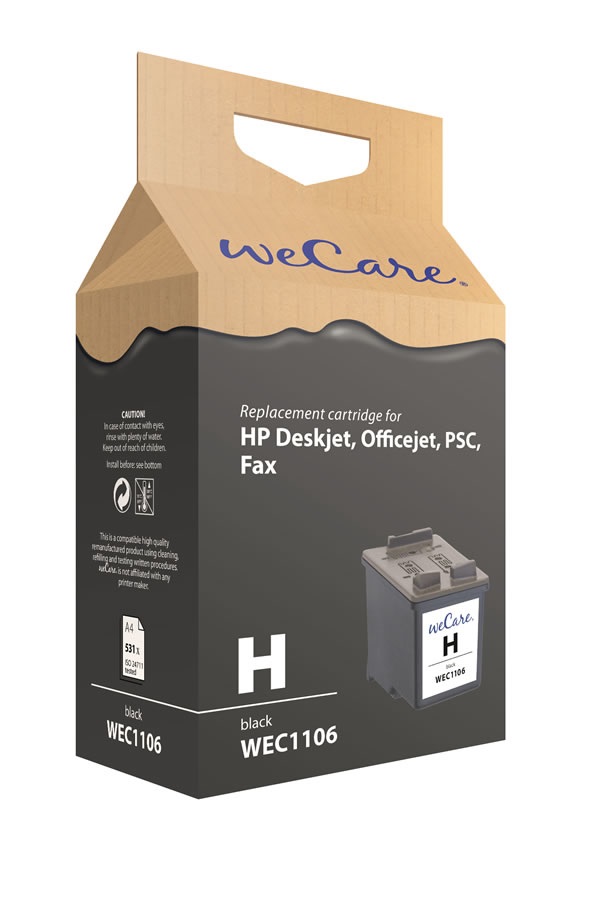 Wecare Cartuccia Inkjet Compatibile HP C9351CE - Nero - Durata 475 Pagine - Adatta per HP 1250, 3180, DeskJet 3747, 3910, 3918, 3920, 3930, 910 e altri modelli