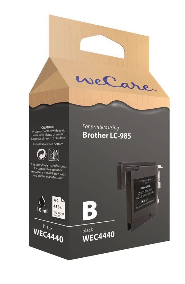 Wecare Cartuccia inkjet compatibile Brother LC-985BK - Nero - Durata 300 pagine