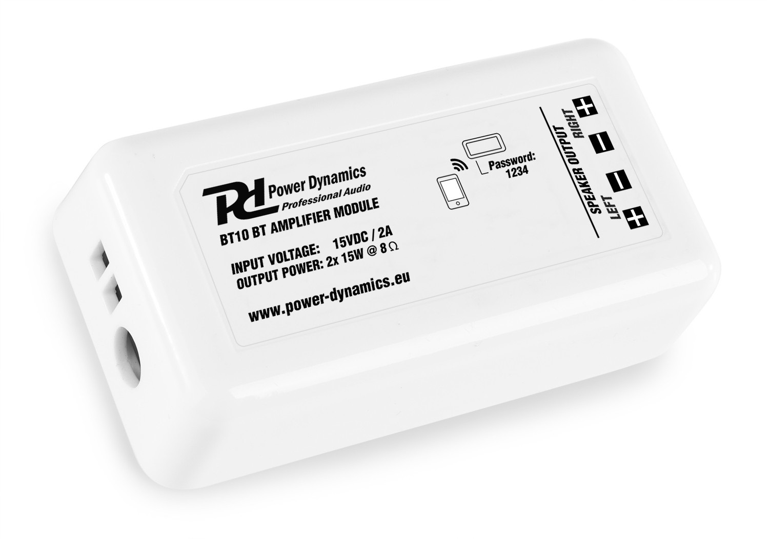 Power Dynamics BT10 - Amplificatore da incasso Bluetooth 2 x 15 W, compatibile con diffusori a bassa impedenza