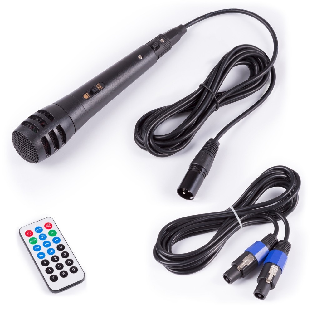 Vonyx VPS152A Set di Altoparlanti Attivi 1000 W 15'' con Bluetooth, Lettore USB/SD, Stativi e Microfono