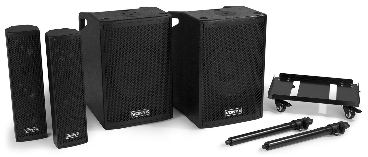 Vonyx VX1050BT Impianto Audio Attivo 2 2 con Subwoofer da 12 Pollici - Potenza 1150 W