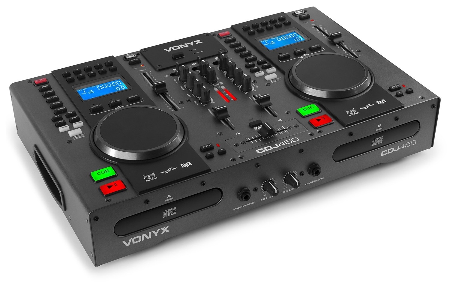 Vonyx CDJ450 DJ Workstation - Lettori CD/MP3 con Bluetooth, 2 Porte USB, Mixer a 2 Canali