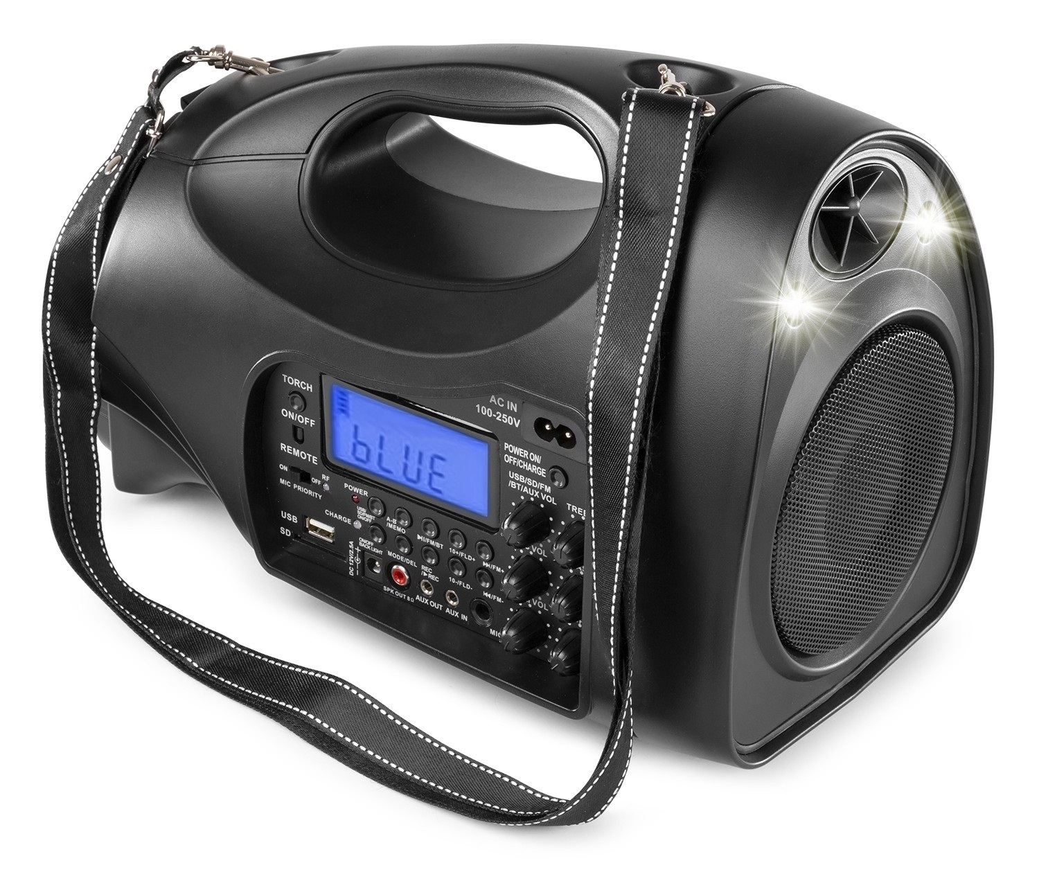 Vonyx ST016 Sistema PA Portatile Wireless UHF con Microfono, Batteria Ricaricabile, Bluetooth e MP3 - 130W