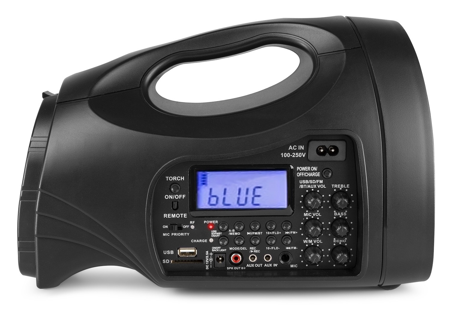 Vonyx ST016 Sistema PA Portatile Wireless UHF con Microfono, Batteria Ricaricabile, Bluetooth e MP3 - 130W