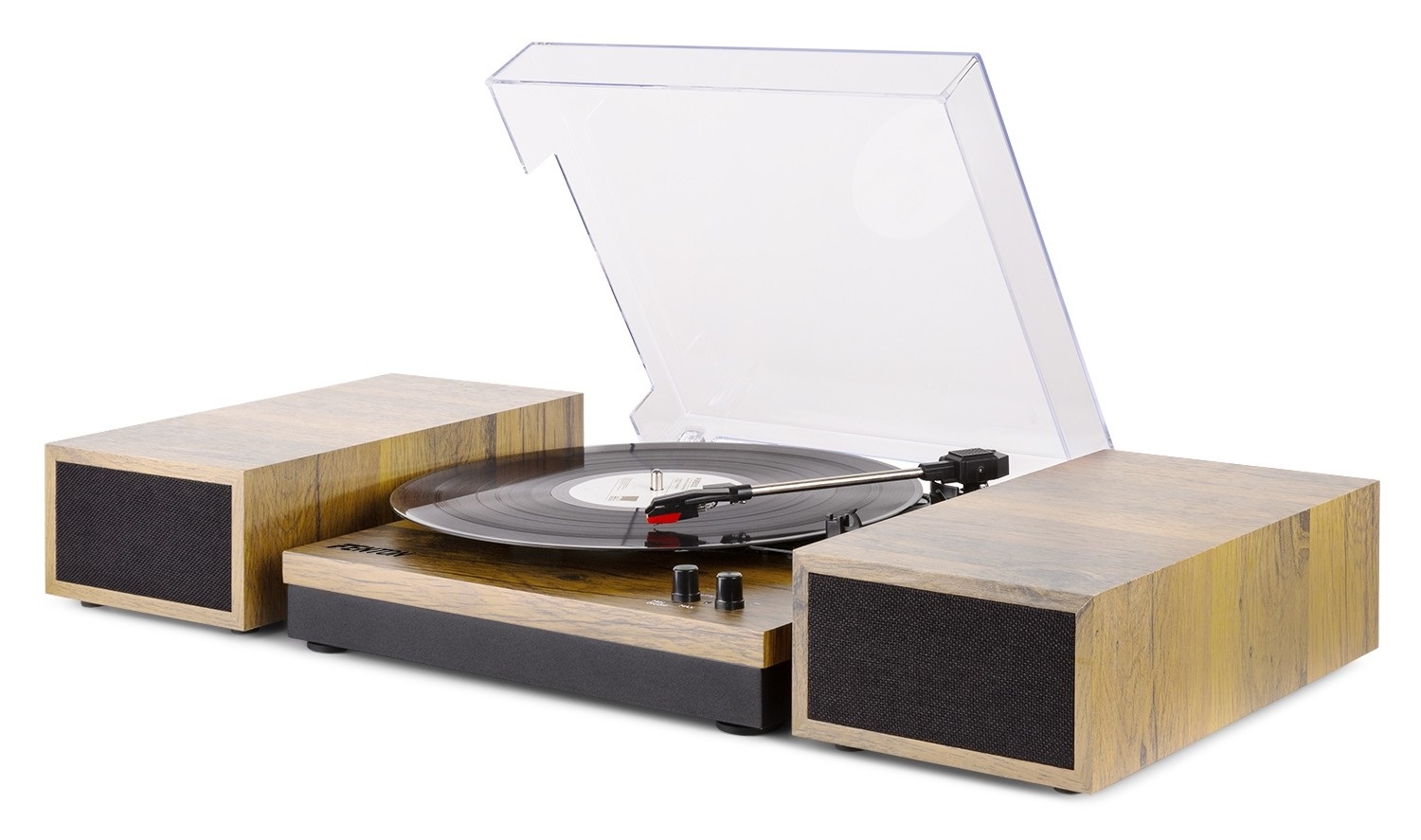 Fenton RP165L Giradischi Vintage con Amplificatore Integrato, Altoparlanti Stereo 50W e Bluetooth, Legno Chiaro