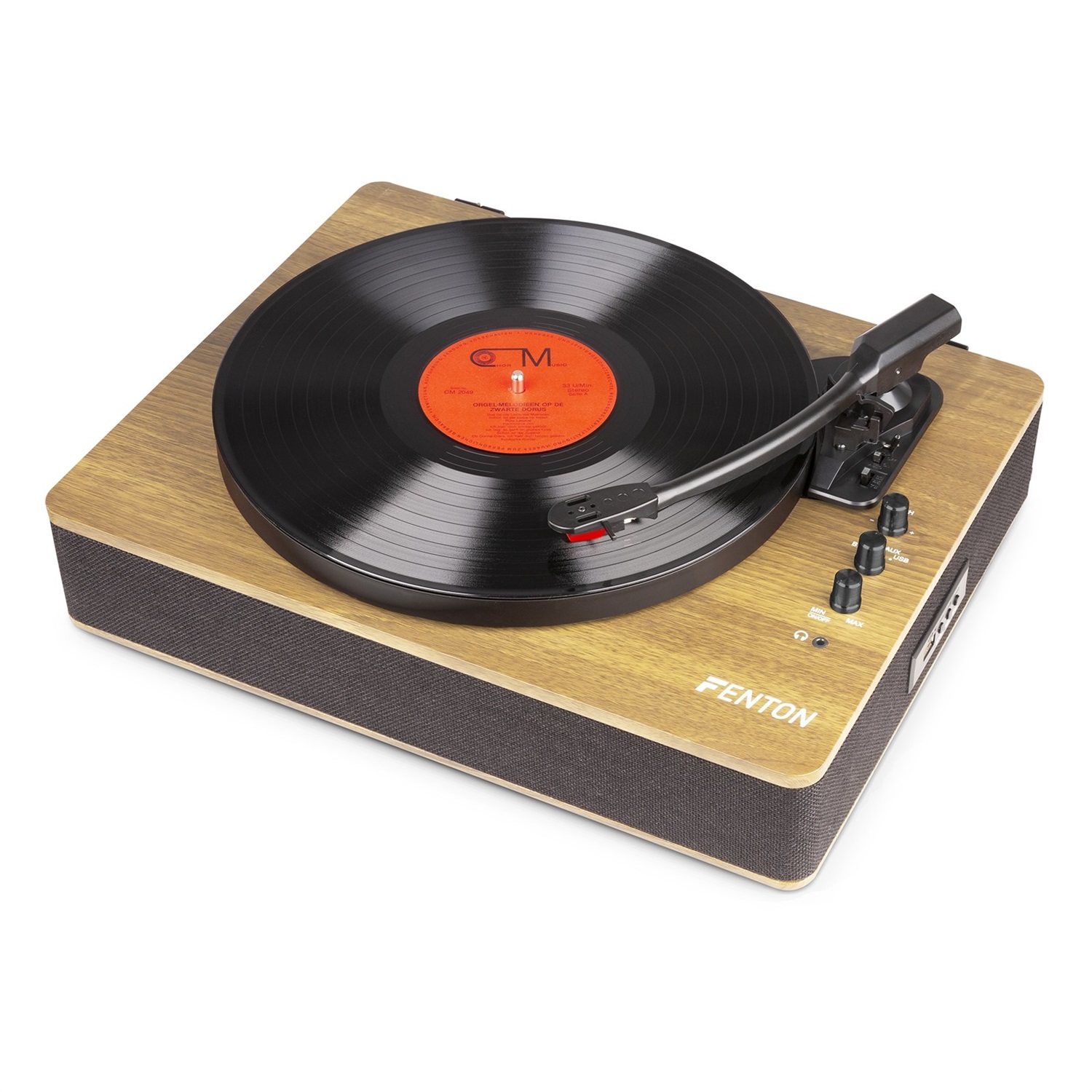 Fenton RP162LW - Giradischi Retro Bluetooth con Speakers Stereo e Funzione di Registrazione USB in Legno Chiaro