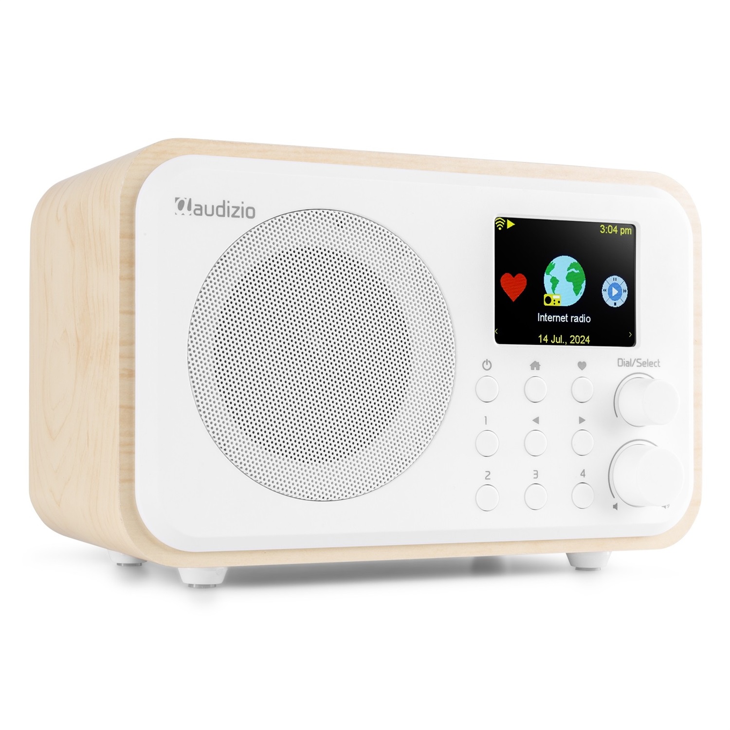 Audizio Vicenza Radio Digitale DAB e Internet con Bluetooth 5.1, Telecomando, Batteria da 10 Ore e Design Bianco