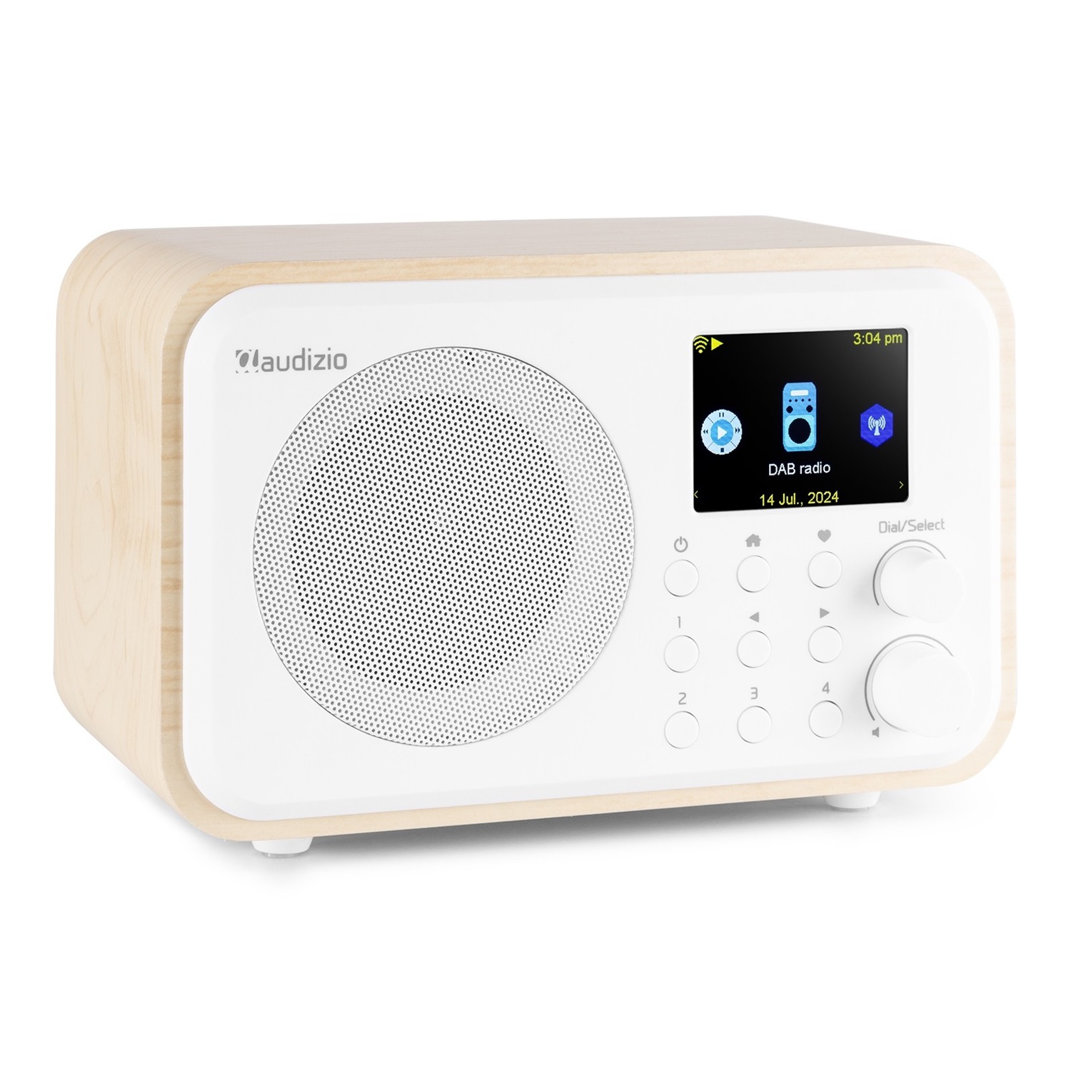 Audizio Vicenza Radio Digitale DAB e Internet con Bluetooth 5.1, Telecomando, Batteria da 10 Ore e Design Bianco