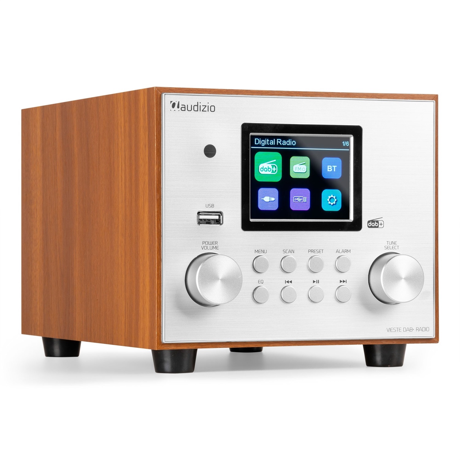 Audizio Vieste - Radio digitale DAB con Bluetooth, subwoofer integrato 60W, display TFT a colori e telecomando