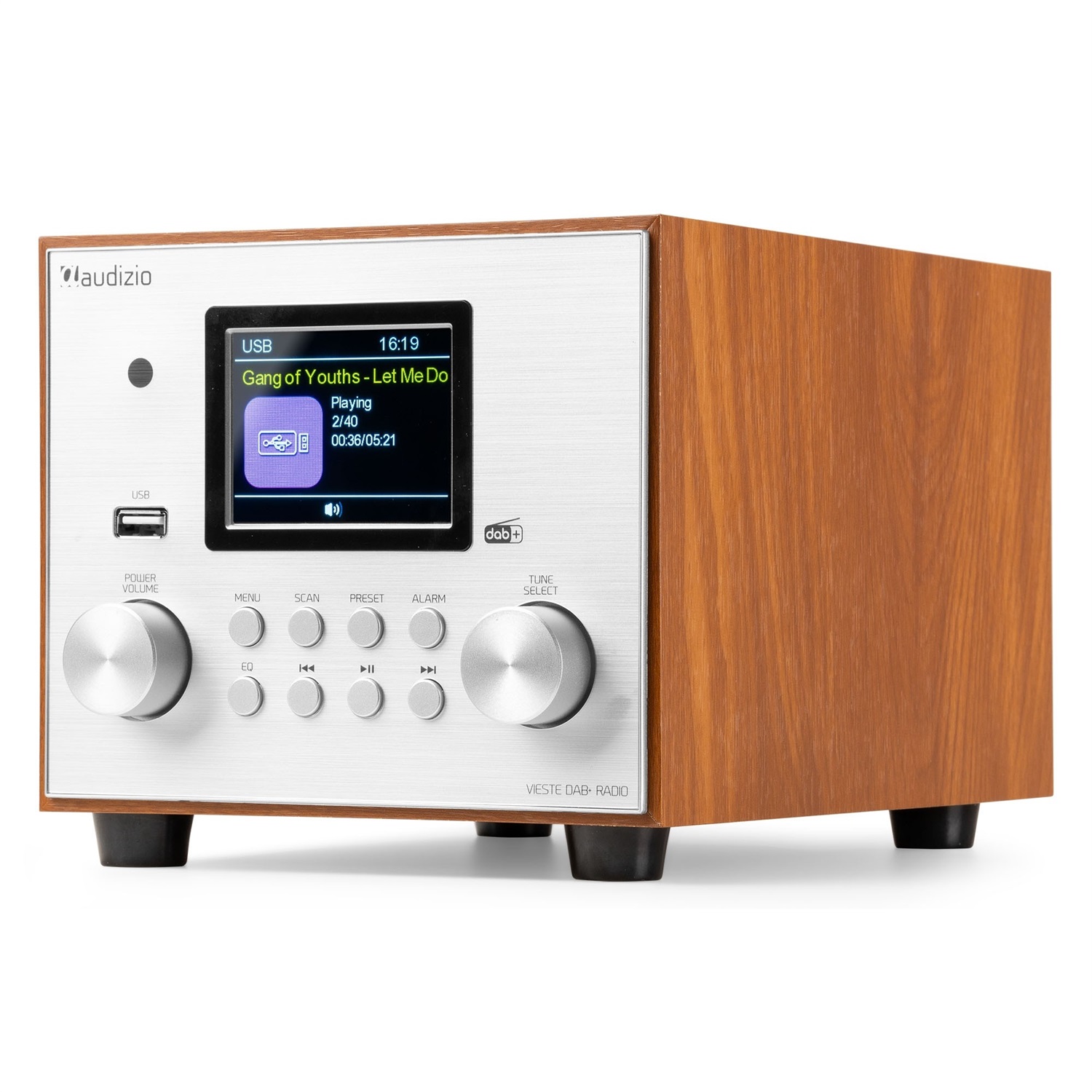 Audizio Vieste - Radio digitale DAB con Bluetooth, subwoofer integrato 60W, display TFT a colori e telecomando