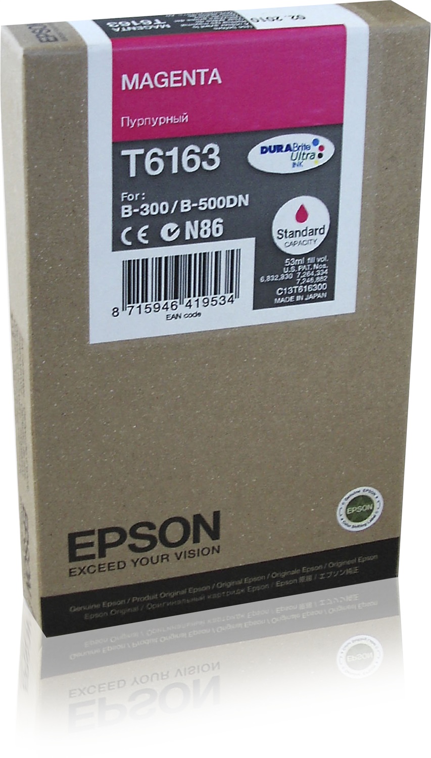 Epson Cartuccia d'Inchiostro Magenta Originale C13T616300 - 53ml, Inchiostro a Pigmento, Fino a 3500 Pagine