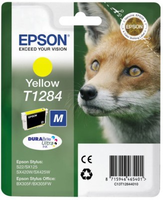 Epson T1284 Cartuccia di Inchiostro Giallo Originale - 225 Pagine, 3,5 ml per Epson Stylus S 22/SX 235 W/420/430 W