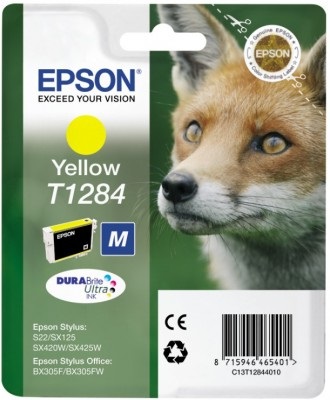 Epson T1284 Cartuccia di Inchiostro Giallo Originale - 225 Pagine, 3,5 ml per Epson Stylus S 22/SX 235 W/420/430 W