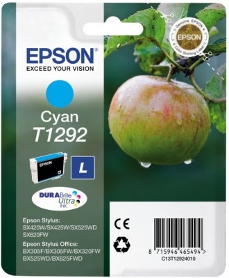 Epson Cartuccia di inchiostro Originale T1292 Ciano DURABrite Ultra Ink - 7 ml, 460 pagine, compatibile con Stylus BX305F, BX320, SX235W, 420, 430W, 525