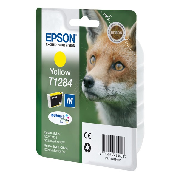 Epson Cartuccia d'Inchiostro Giallo C13T12844012 - Inchiostro a Base di Pigmento, ~225 Pagine, 3,5 ml