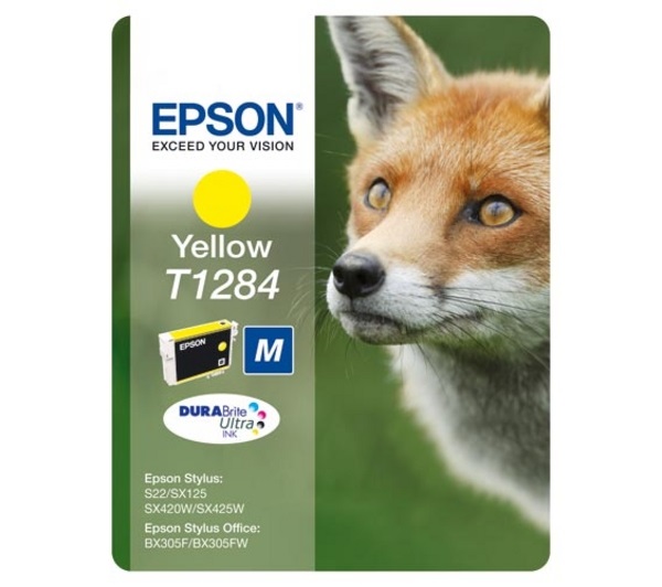 Epson Cartuccia d'Inchiostro Giallo C13T12844012 - Inchiostro a Base di Pigmento, ~225 Pagine, 3,5 ml