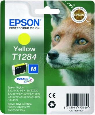 Epson Cartuccia d'Inchiostro Giallo C13T12844012 - Inchiostro a Base di Pigmento, ~225 Pagine, 3,5 ml