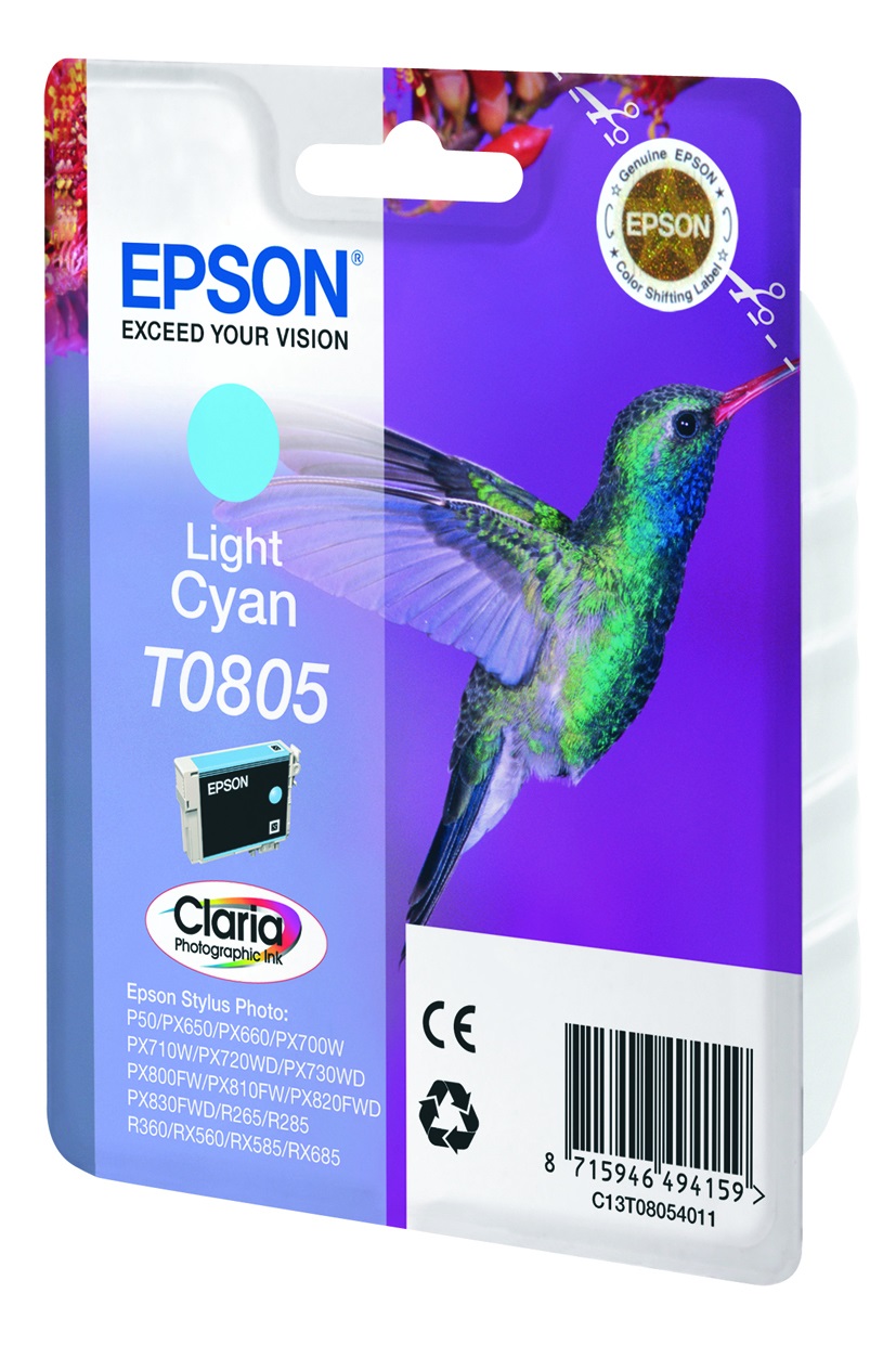 Epson C13T08054021 Cartuccia Inchiostro Ciano Chiaro 7,4 ml - Compatibile con Stylus Photo