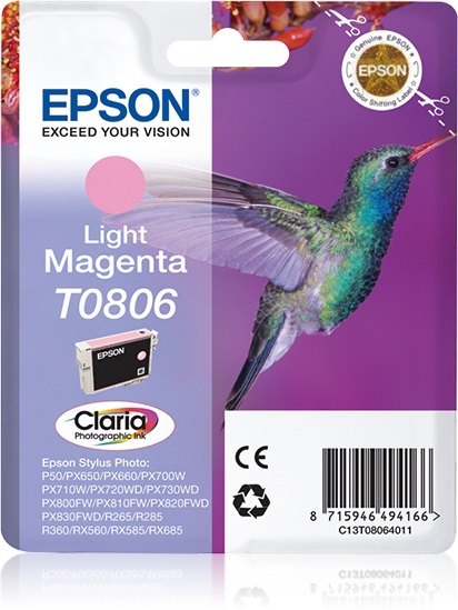 Epson C13T08064021 Cartuccia Magenta Chiaro 7,4ml - Compatibile con Stylus Photo P50, R265, R285 e altri