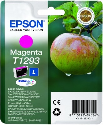 Epson Cartuccia d'Inchiostro Magenta C13T12934012 T1293 - 7 ml, ~470 Pagine, Compatibile con Stylus e Office