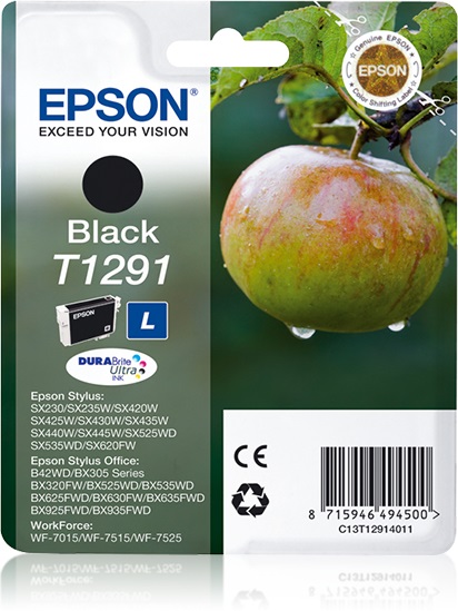 Epson T1291 Cartuccia Originale Nero - Inchiostro a base di pigmento, Compatibile con Stylus Office