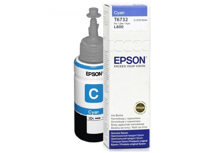 Epson T6732 Cartuccia d'Inchiostro Originale Ciano 70ml - Resa Standard per Epson L800 e Stylus Photo L1800