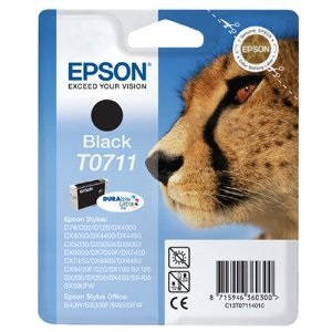 Epson Cartuccia d'Inchiostro Nero C13T07114012 T0711 - Resa Standard, Inchiostro a Base di Pigmento, 7,4 ml, ~245 Pagine