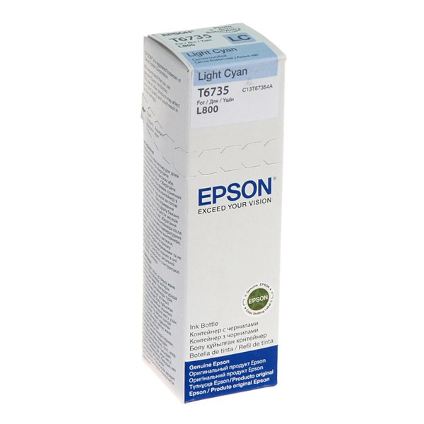 Epson T6735 Cartuccia d'Inchiostro Originale Ciano Chiaro 70ml - Resa Standard, Compatibile con Epson L800 e Altri Modelli
