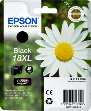 Epson C13T18114010 Cartuccia d'Inchiostro Nero XL - 11,5 ml, Fino a 470 Pagine, Compatibile con Epson Expression Home
