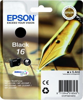 Epson Cartuccia d'Inchiostro Nero C13T16214012 - DURABrite Ultra - 5,4 ml - Circa 175 Pagine - Compatibile con WorkForce