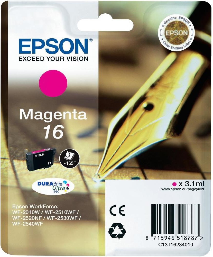 Epson C13T16234012 Cartuccia d'Inchiostro Magenta 3,1 ml - Resa 165 Pagine - Inchiostro a Base di Pigmento