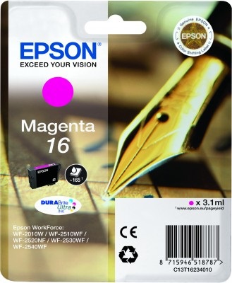 Epson C13T16234012 Cartuccia d'Inchiostro Magenta 3,1 ml - Resa 165 Pagine - Inchiostro a Base di Pigmento