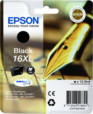 Epson Cartuccia d'Inchiostro Nero C13T16314012 16XL - Alta Capacità, Inchiostro a Base di Pigmento, 12,9 ml, ~500 Pagine