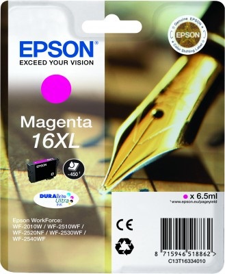Epson Cartuccia d'Inchiostro Magenta C13T16334012 16XL - Resa Elevata (450 Pagine), Inchiostro a Base di Pigmento, Capacità 6,5 ml