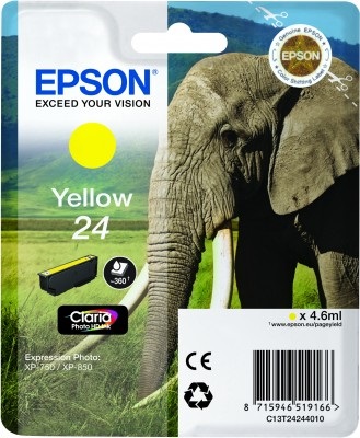 Epson Cartuccia d'Inchiostro Giallo C13T24244012 - 360 Pagine, 4,6 ml, Inchiostro a Base di Pigmento