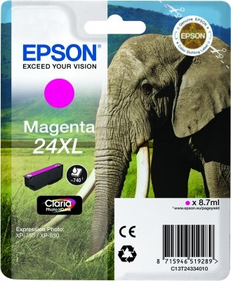Epson Cartuccia d'Inchiostro Magenta XL C13T24334012 - 740 Pagine, 8,7 ml, Inchiostro a Base di Pigmento
