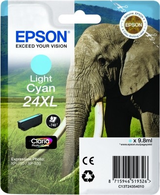 Epson Cartuccia Ciano Chiaro XL C13T24354012 - Inchiostro a base di pigmento, 740 pagine, 9,8 ml