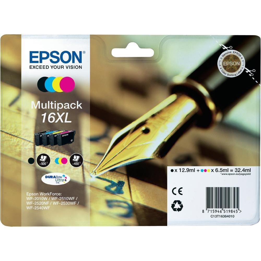 Epson Durabrite Ultra 16XL Multipack - 4 Cartucce (Nero, Ciano, Magenta, Giallo) per Stampanti WorkForce