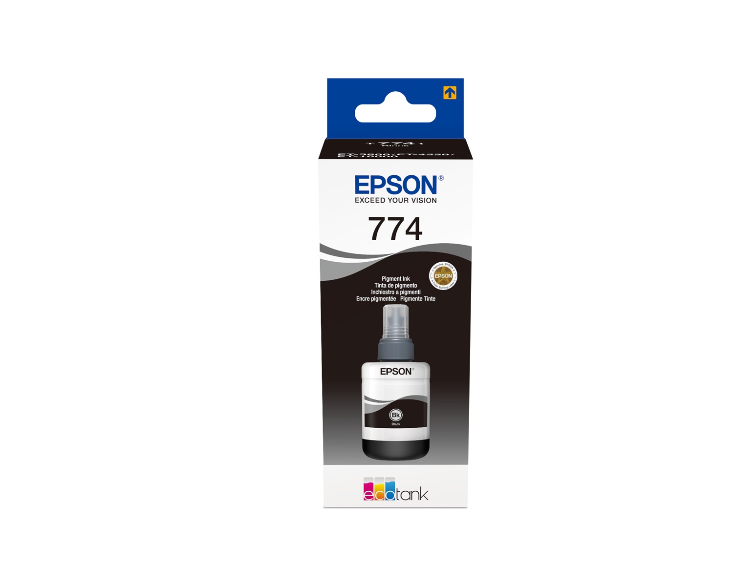 Epson Flacone Inchiostro Nero T7741 a Pigmenti 140ml - C13T774140 - Fino a 6000 Pagine per EcoTank ET-16500, ET-3600, ET-4550