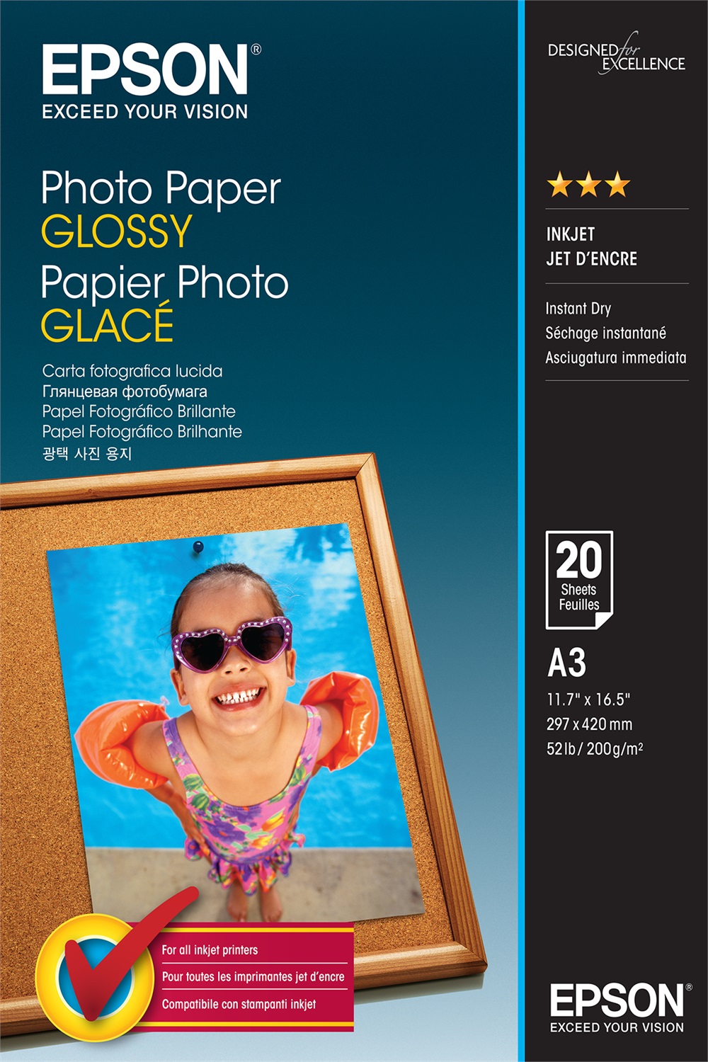 Epson Carta Fotografica Glossy - A3 - 20 Fogli - Lucida - 200 g/m²