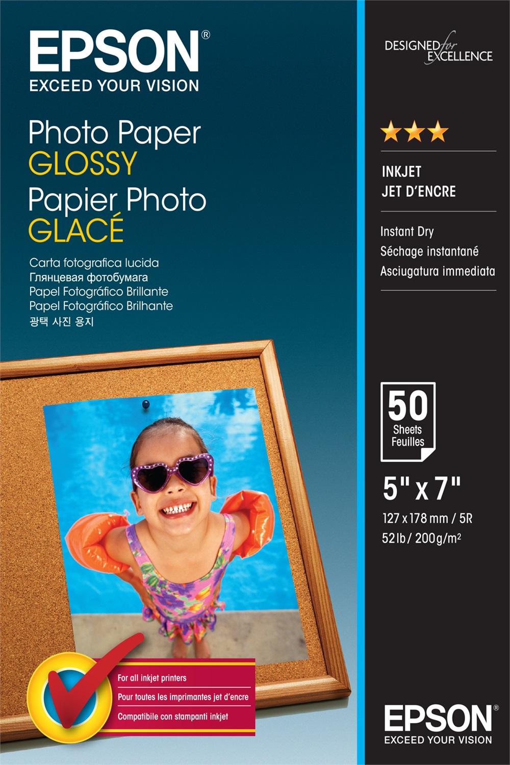 Epson Photo Paper Glossy - 13x18cm - 50 Fogli, Lucida, 200 g/m²