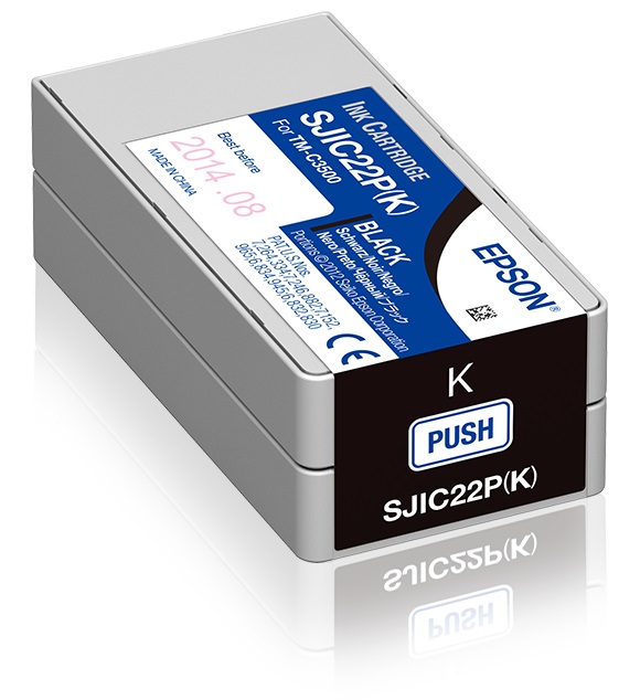 Epson SJIC22P(K) Cartuccia Originale Inkjet Nera per ColorWorks C3500 DURABrite Ultra, 32,5 ml