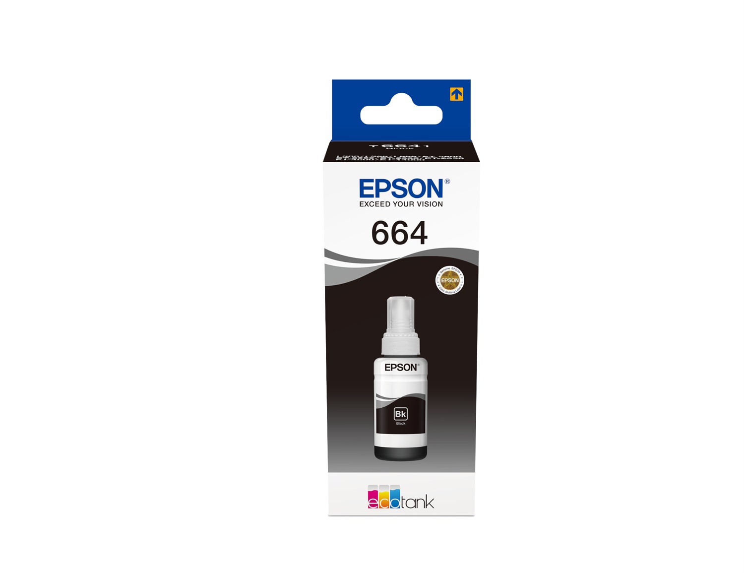 Epson T6641 Flacone d'Inchiostro Nero 70 ml - Capacità di Stampa Fino a 4000 Pagine - Compatibile con EcoTank