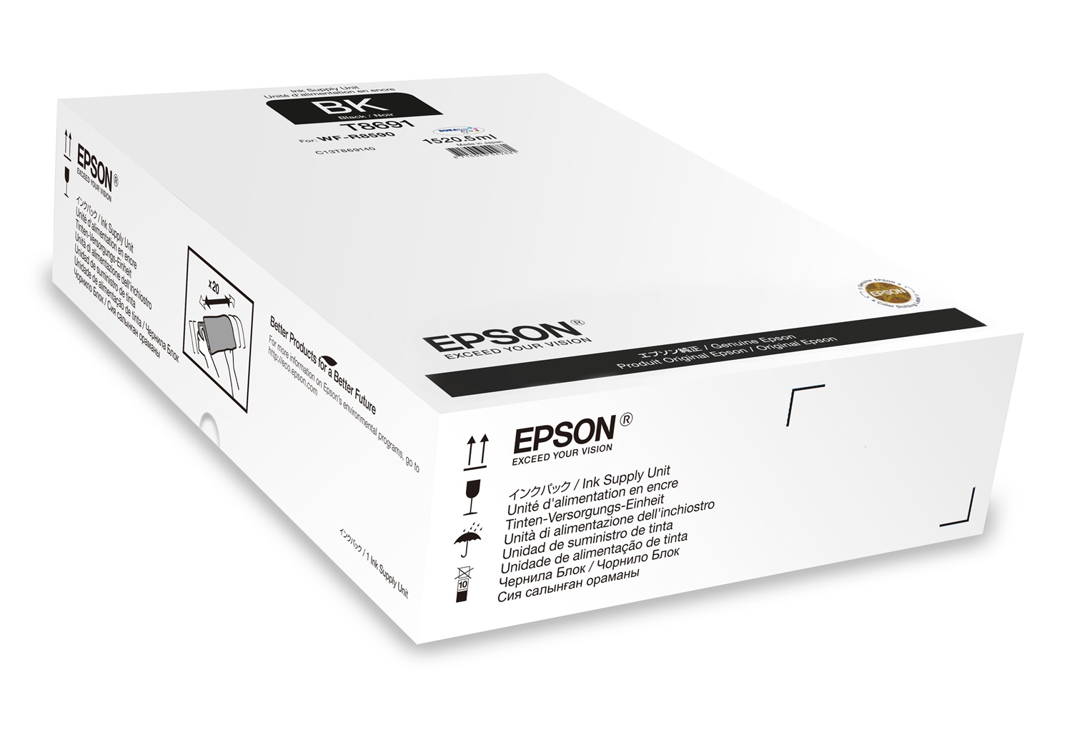 Epson T8691 Cartuccia d'Inchiostro Originale Nero XXL 1520,5ml per WorkForce Pro WF-R8590