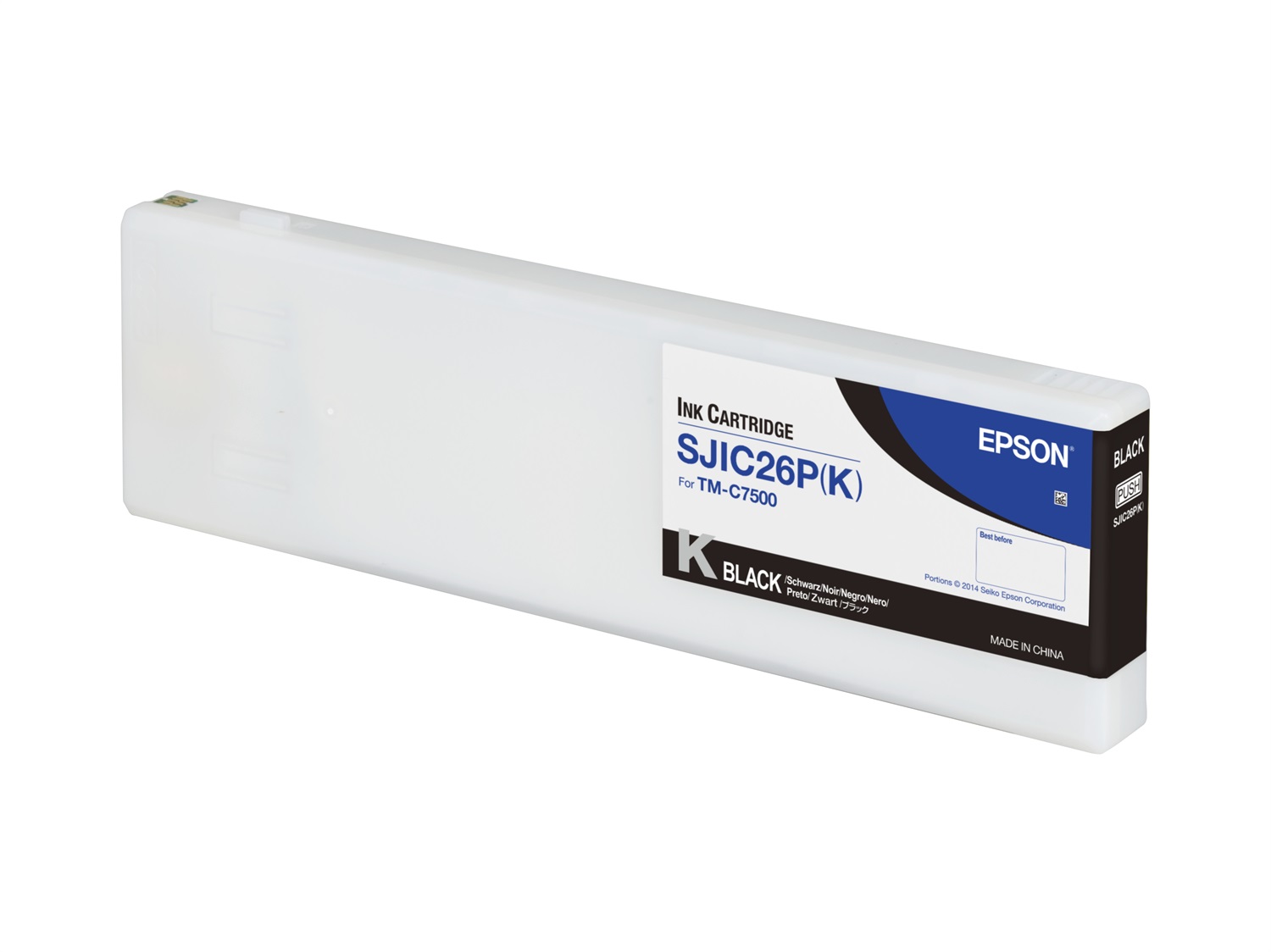 Epson SJIC26P(K) Cartuccia d'Inchiostro Originale Nero per ColorWorks C7500, Inchiostro a base di Pigmento, 295,2 ml, 1 pz