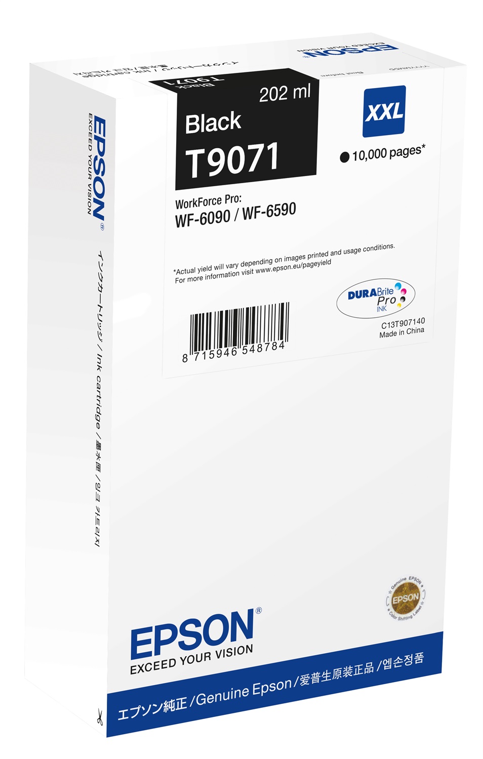 Epson C13T907140 Cartuccia Inkjet Nero XXL - 10.000 Pagine per WorkForce Pro WF-6090 e WF-6590