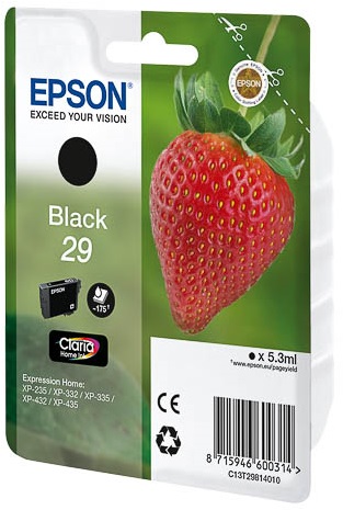 Epson C13T29814010 Cartuccia d'inchiostro Nero 5,3 ml Originale - Resa 175 pagine per Expression Home XP-235, XP-330, XP-332, XP-335, XP-430, XP-432, XP-435